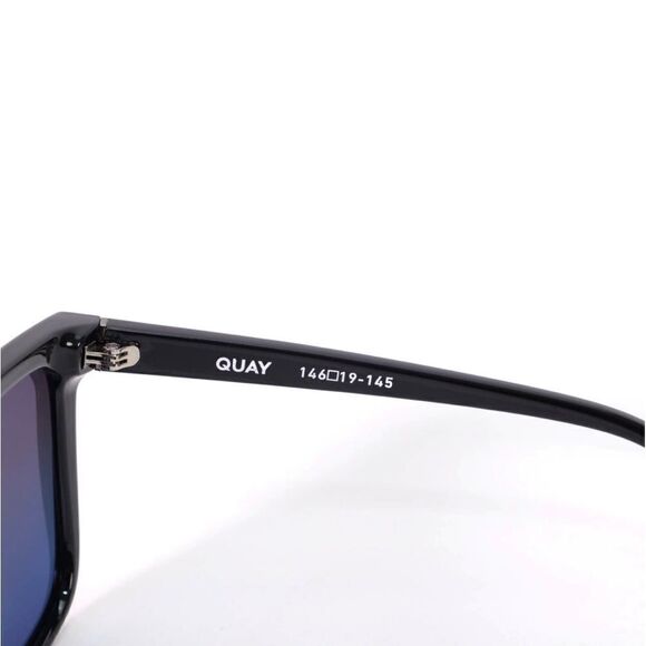 Quay Australia NIGHTFALL Extra Large Sunglasses-Black/Black Blue Polariz… - Picture 9 of 15